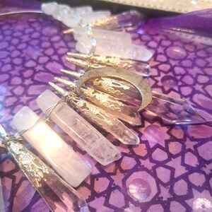 Real Quartz Crown with Silver Moon
